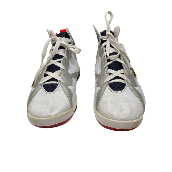 Men's Size US 11.5 - Jordan 7 Retro Olympic 2004 White Gray Black Red - Picture 2 of 12